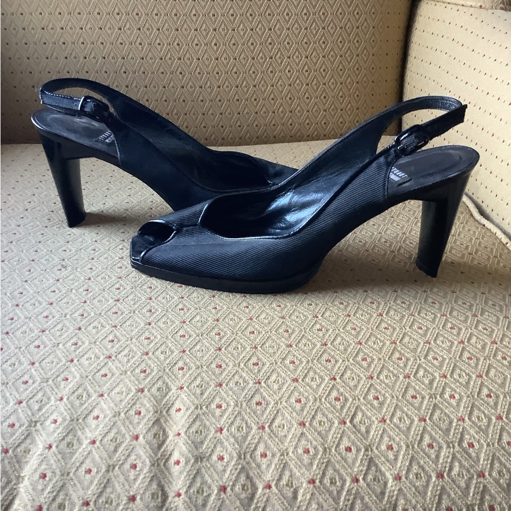 Stuart Weitzman Black Slingback Heels - Picture 2 of 4